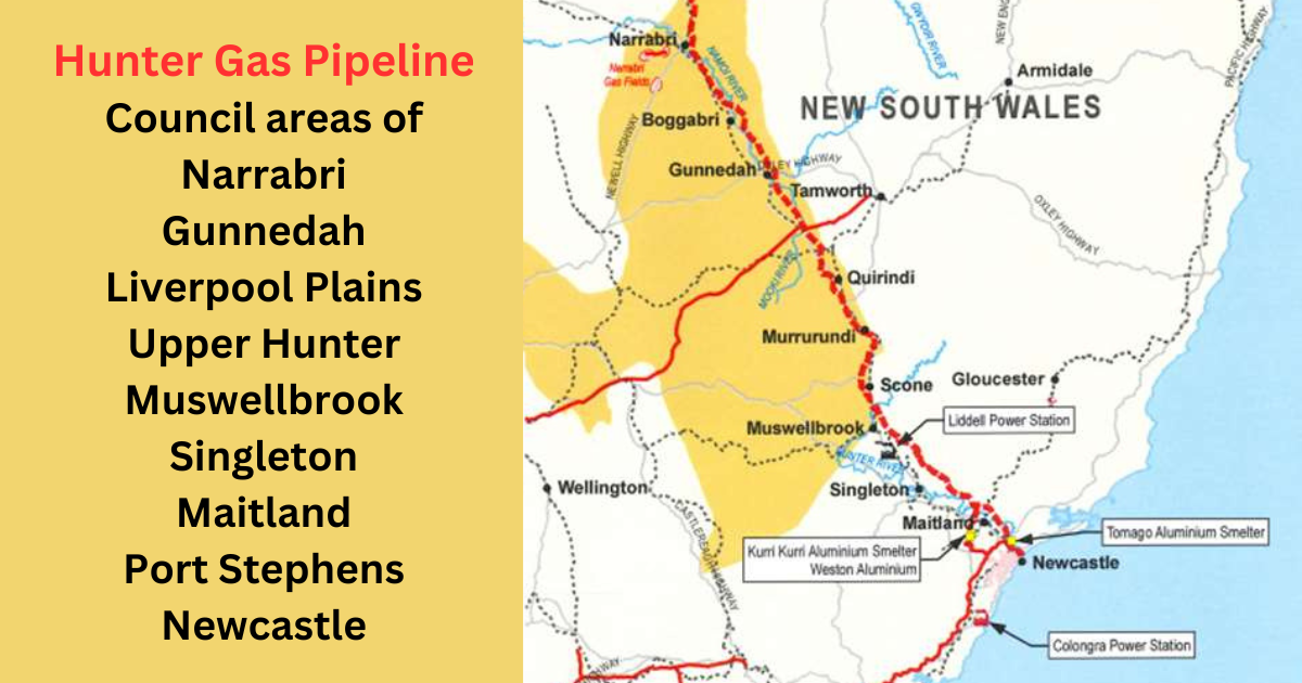 Hunter Gas Pipeline route